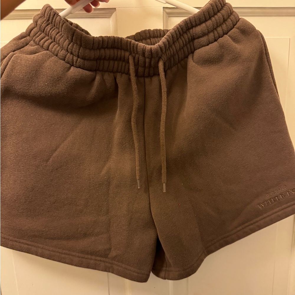 White Fox Brown Sweatshorts, Size small